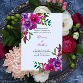 Invitación Moda Colorful Watercolor Flores Boda de verano