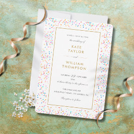 Invitación Moda colorida arcoiris Confetti Boda
