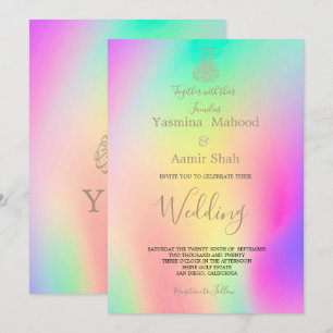Invitación Moda colorida de Bismillah islámica Boda moderno
