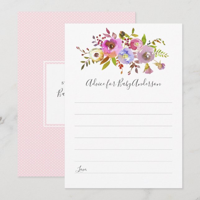 Invitación Moda Consejos Florales Rosados para el juego de la (Anverso / Reverso)