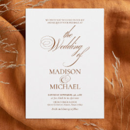 Invitación Moda contemporánea Boho Brown Fall Wedding
