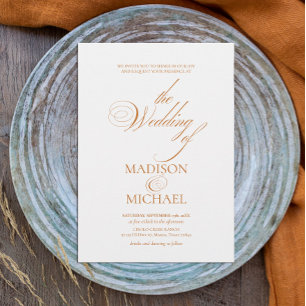 Invitación Moda contemporánea Boho Naranja otoño matrimonio