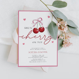 Invitación Moda Coquette Cherry en una gran ducha de novia