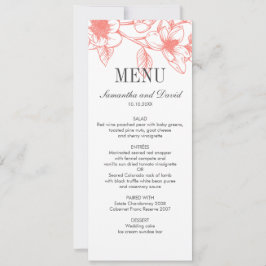Invitación Moda Coral Magnolia Flores Boda Cena