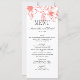 Invitación Moda Coral Magnolia Flores Boda Cena