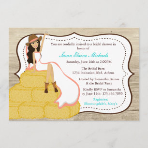 Invitación Moda Coral País Vaca Ducha Novia