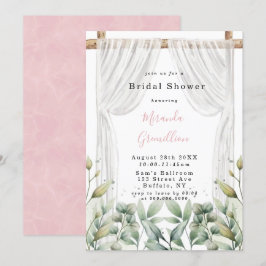 Invitación Moda Cortadora Bridal Floral Rosa Blanca Canopy