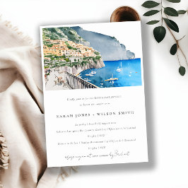 Invitación Moda Costa Amalfitana Italia Paisaje Ensayo Cena