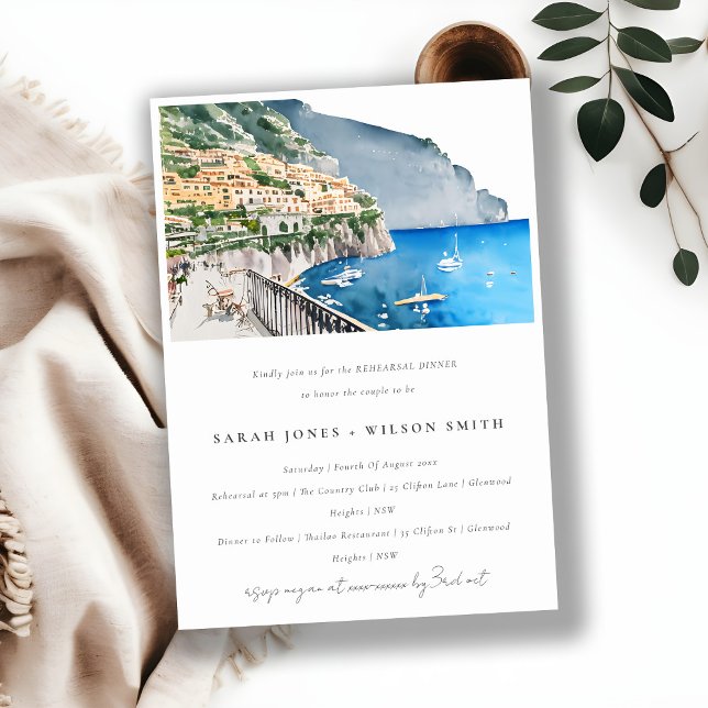 Invitación Moda Costa Amalfitana Italia Paisaje Ensayo Cena (Subido por el creador)