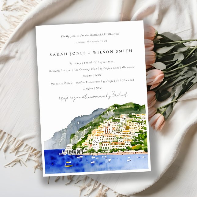 Invitación Moda Costa Amalfitana Italia Paisaje Ensayo Cena (Subido por el creador)