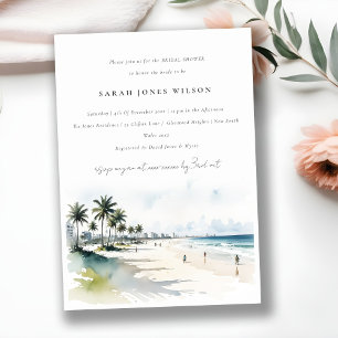 Invitación Moda Costa Miami Beach Palm Trees Bridal Shower