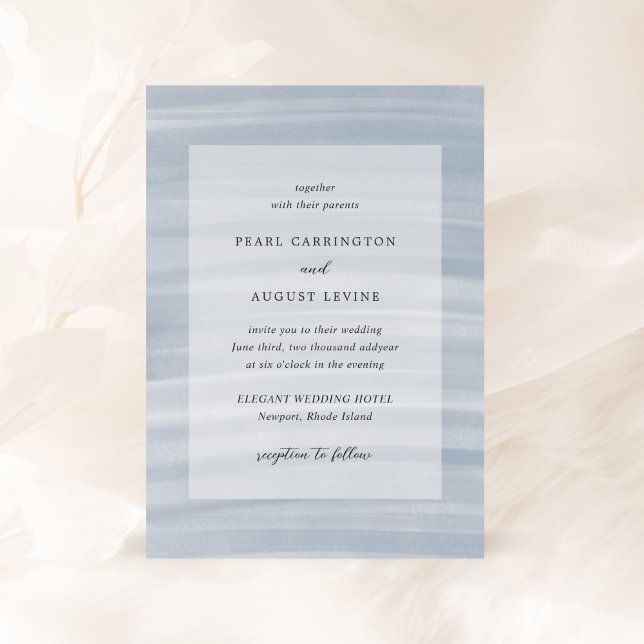 Invitación Moda costera Boda Elegante Azul Muerto (Subido por el creador)