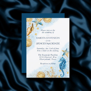 Invitación Moda costera   Boda Náutico Moderno