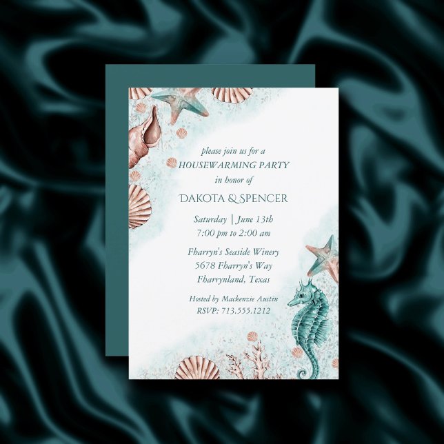 Invitación Moda costera | Fiesta de Calentamiento de Arrecife (Subido por el creador)