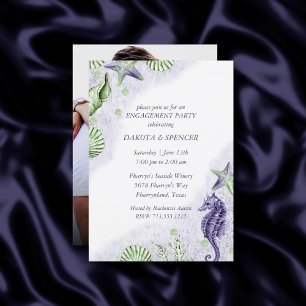 Invitación Moda costera   Foto del partido Purple Green Engag