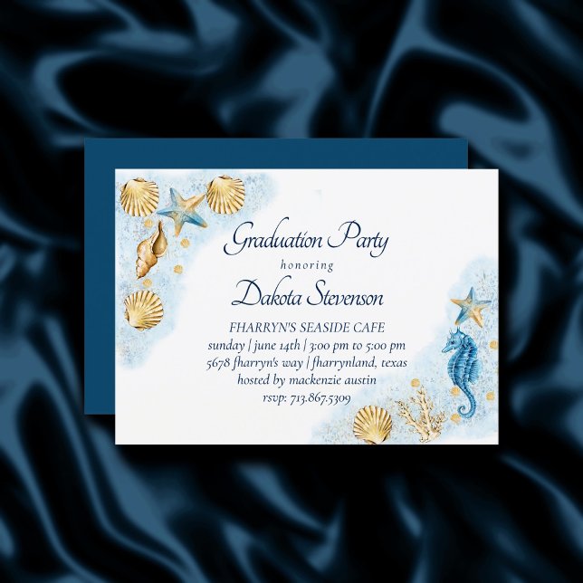Invitación Moda costera | Graduación moderna de los arrecifes (Subido por el creador)