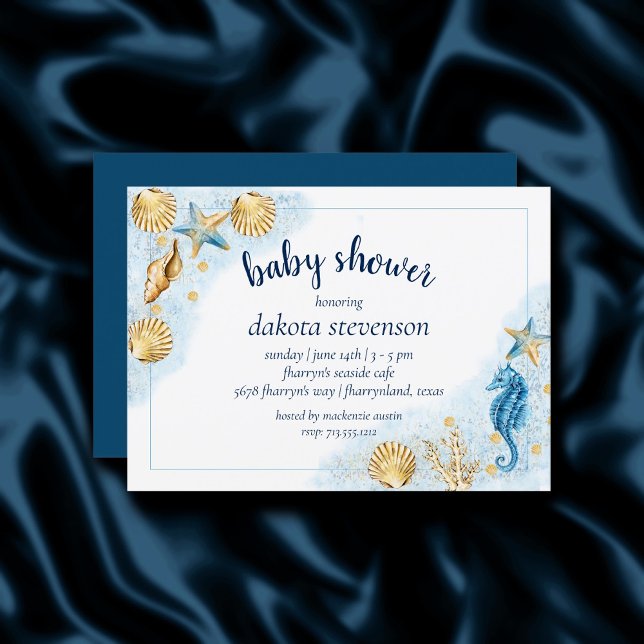 Invitación Moda costera | Moderna Baby Shower de arrecifes de (Subido por el creador)