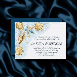 Invitación Moda costera   Moderno Boda de arrecifes de coral