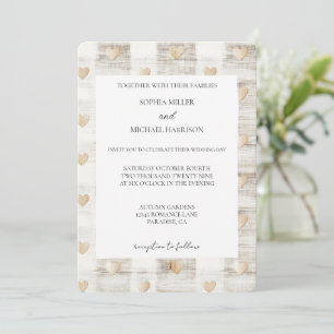 Invitación Moda Cream Beige Hearts Boda