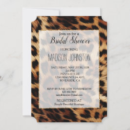 Invitación Moda Cream Brown Leopard Bridal Shower