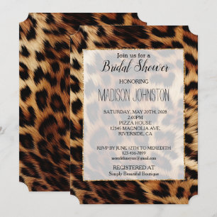 Invitación Moda Cream Brown Leopard Bridal Shower