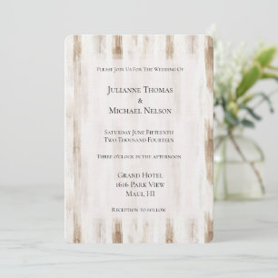 Invitación Moda Cream White Brown Stripes Boda