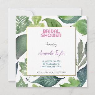 Invitación Moda creativa ducha de novia Minimalista floral