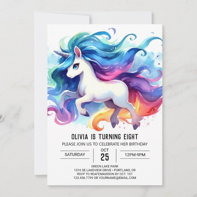 Invitación Moda Cumpleaños Imprimible de Caballo (Anverso)