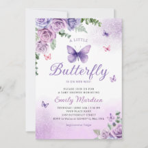 Moda Cuta Morado Chica de mariposa floral Baby Sho