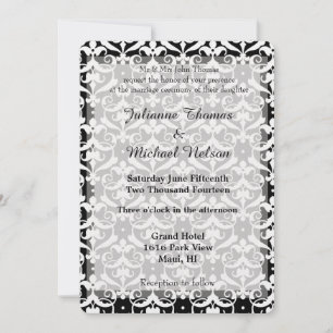 Invitación Moda Damask Wedding