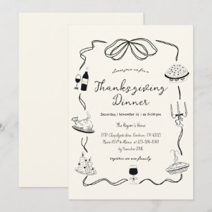 Invitación Moda De Acción De Gracias De La Mano De La Moda
