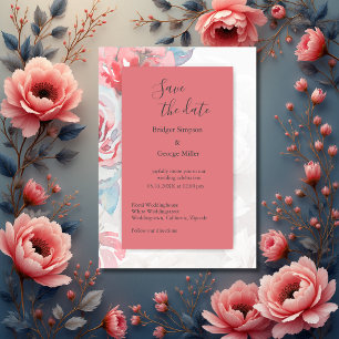Invitación moda de albaricoque rosa de acuarela floral seguro