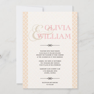 Invitación Moda de baldosa rosa turbia marroquí y boda modern
