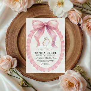 Invitación Moda de barro rosado Coquette Bridal Shower
