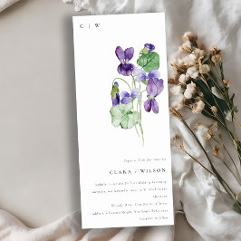 Invitación Moda de bonito Monograma Violeta Boda de Bunch Flo