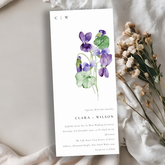 Invitación Moda de bonito Monograma Violeta Boda de Bunch Flo (Subido por el creador)