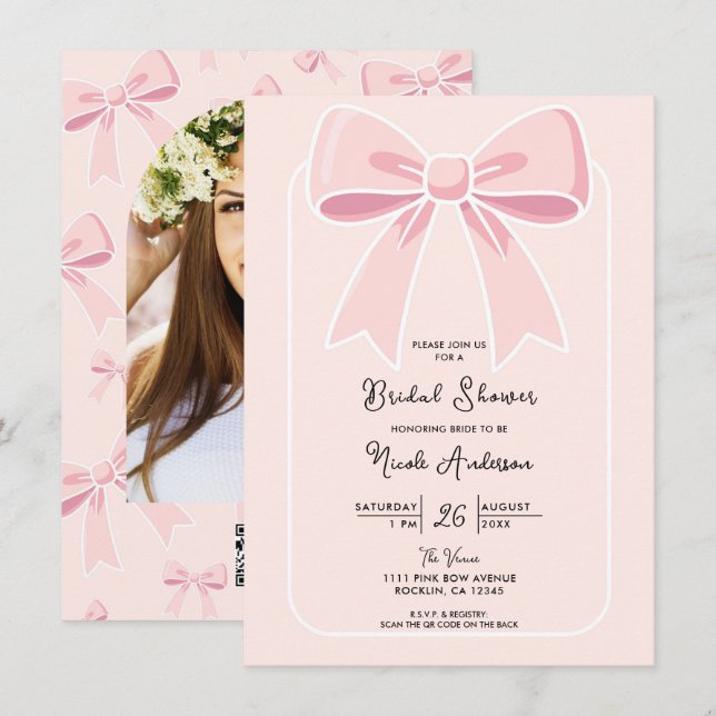 Invitación Moda de cabaña de arcos rosados Cuchilla Ducha de  (Anverso / Reverso)