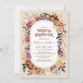 Invitación Moda de cabaña retro otoño Florals Bridal Shower