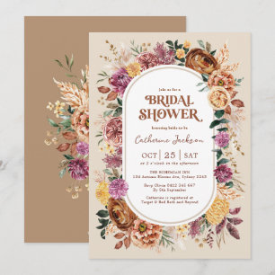 Invitación Moda de cabaña retro otoño Florals Bridal Shower