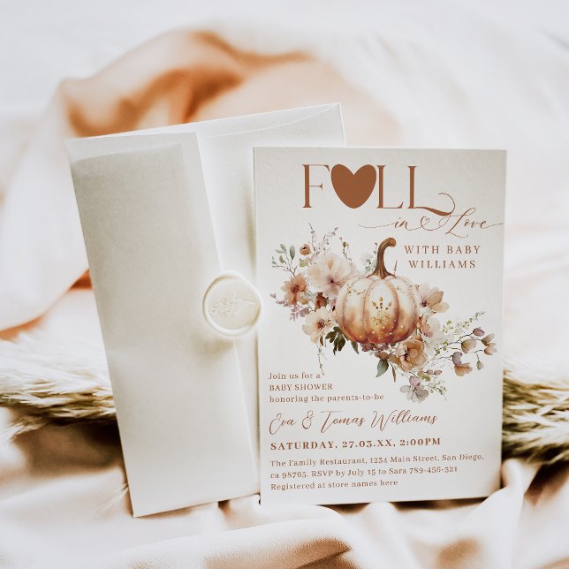 Invitación Moda de calabaza de flores silvestres de Boho caíd (Subido por el creador)