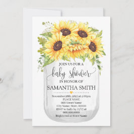 Invitación Moda de campo de girasol de leche de bebé de mason