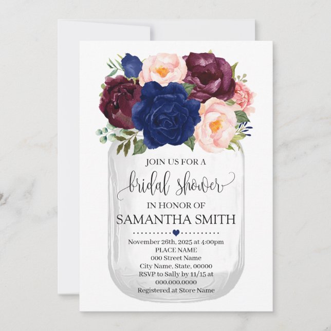 Invitación Moda de campo floral marrón marrón marrón marrón d (Anverso)