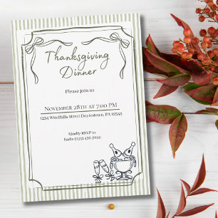 Invitación Moda de cena de Día de Acción de Gracias - Caída