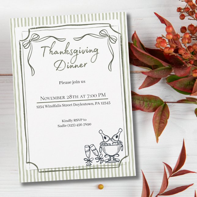 Invitación Moda de cena de Día de Acción de Gracias - Caída (Subido por el creador)