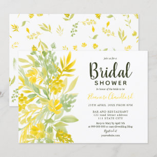Invitación Moda de color amarillo verdoso floral acuático duc