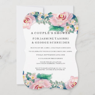 Invitación MODA de color de agua MODERNA Bandas anchas con Ro