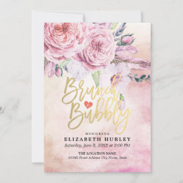 Invitación Moda de  con flores de brunch y bubbly