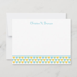 Invitación Moda de corazones amarillos azules personalizado c