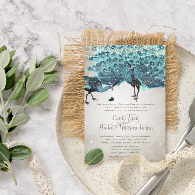 Invitación Moda de cuento de hadas Mason Jar Verde azulado tu (Subido por el creador)