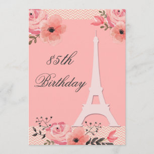Invitación Moda de cumpleaños 85 Torre Eiffel París